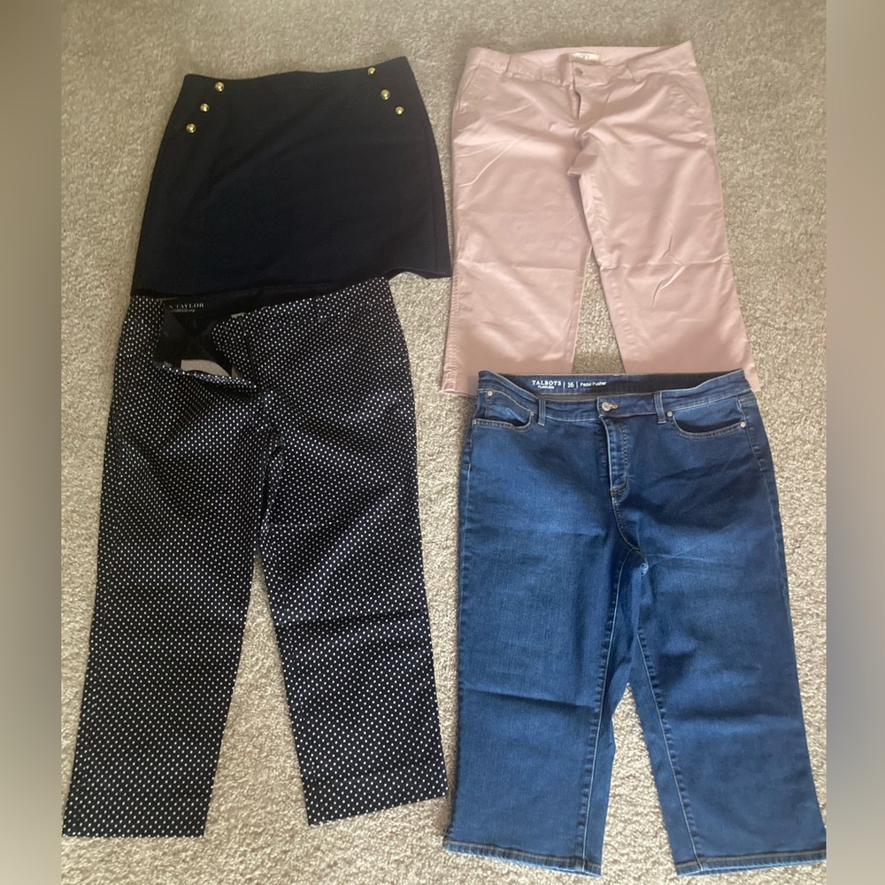 Ann Taylor Loft & Talbots lot of capris and skirt Size 16